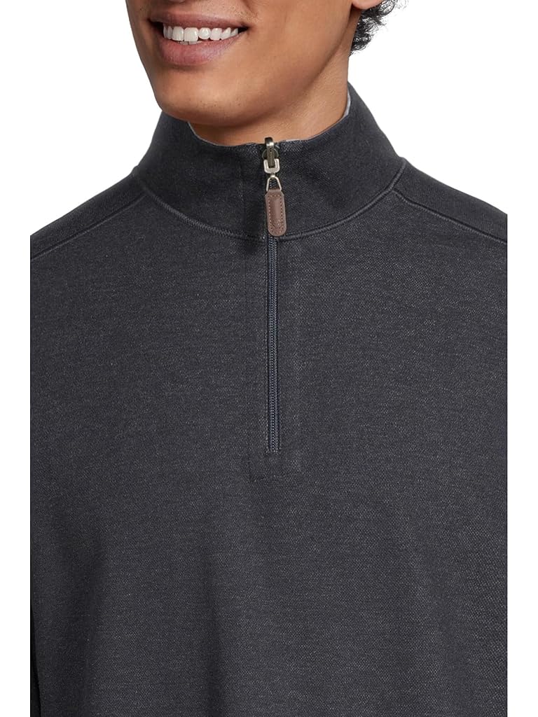 Navy Johnston & Murphy Reversible Solid Quarter-zip