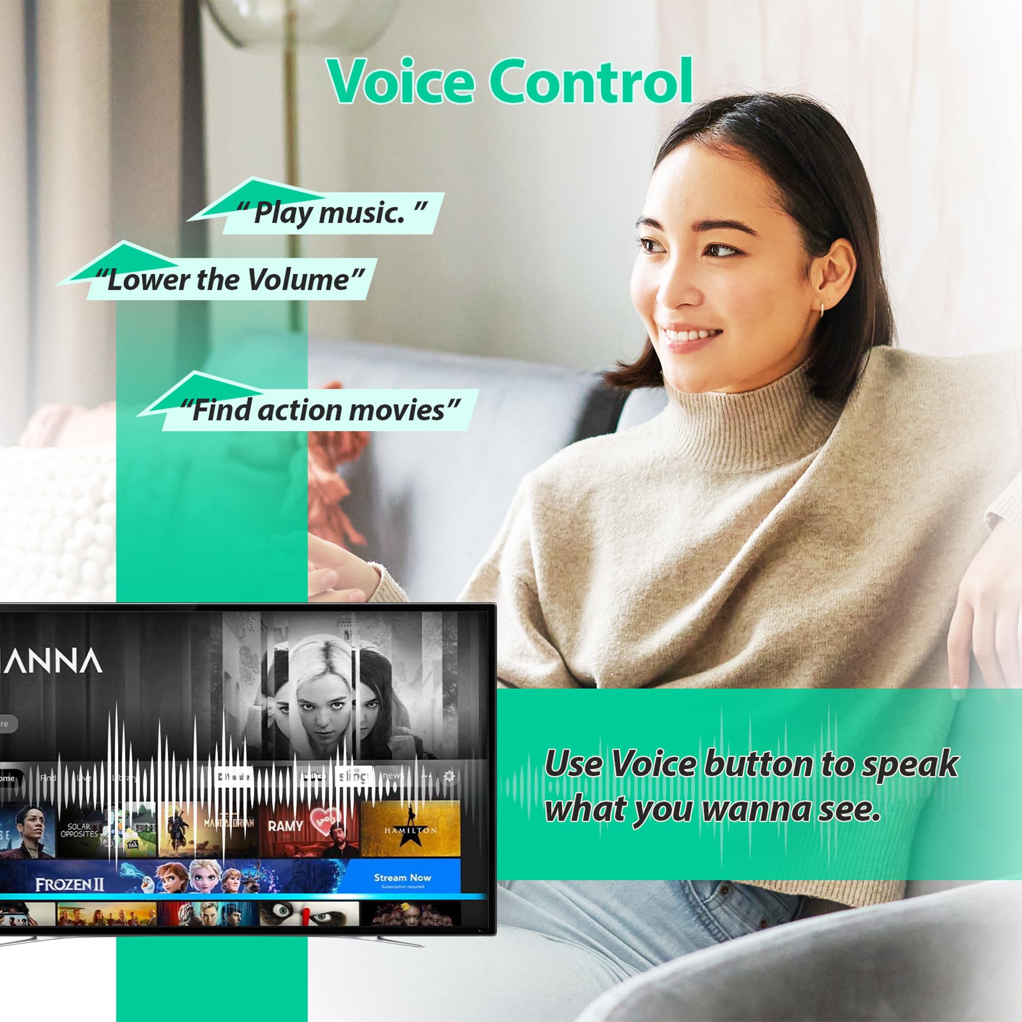 Telecomando vocale di ricambio L5B83G, adatto per Smart TV Fire AMZ Stick Lite, Smart TV Stick (Gen 2 e versioni successive), Smart TV Stick 4K, Smart TV Cube (prima generazione e successive),