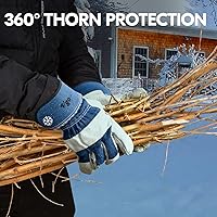 Vista 5 de Vgo... Winter Warm Lined Cowhide Split Leather Work Gloves,Heavy Duty Truck Driving Gardening Farm Welding(CB3501F)