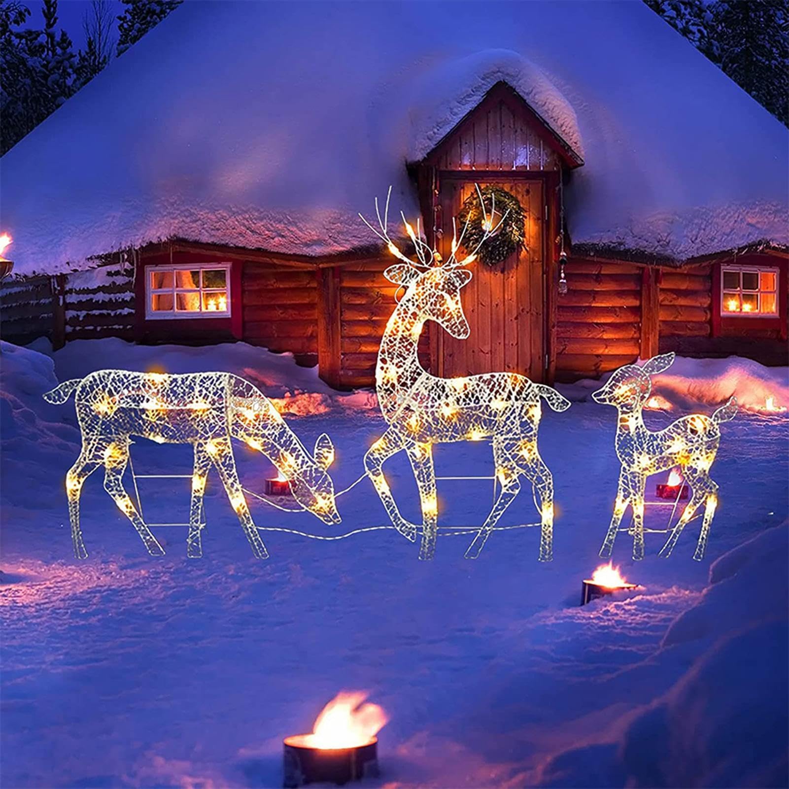 Genérico Reno de Navidad Iluminado - Luces Exterior para Decoración de Patio, Césped y Jardín - Ciervo Luminoso y Duradero
