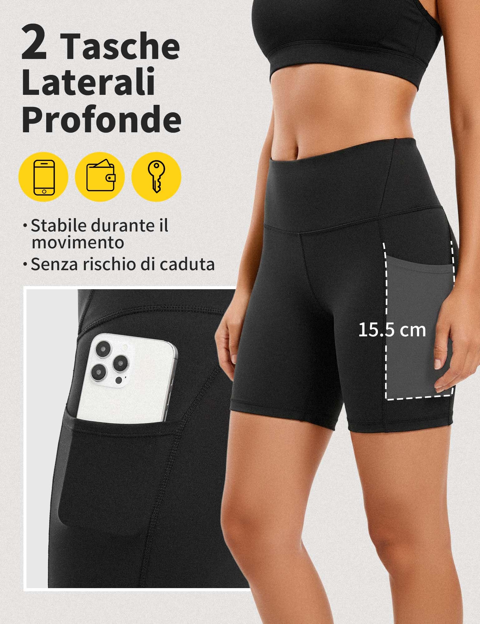 CAMBIVO Leggins Sportivi Donna, Leggins Push up a Vita Alta, Leggings Palestra Pantaloni Yoga Pants Elasticizzati Lunghi con Tasche per Fitness, Pilates, Sport, Gym, Running, Tempo Libero