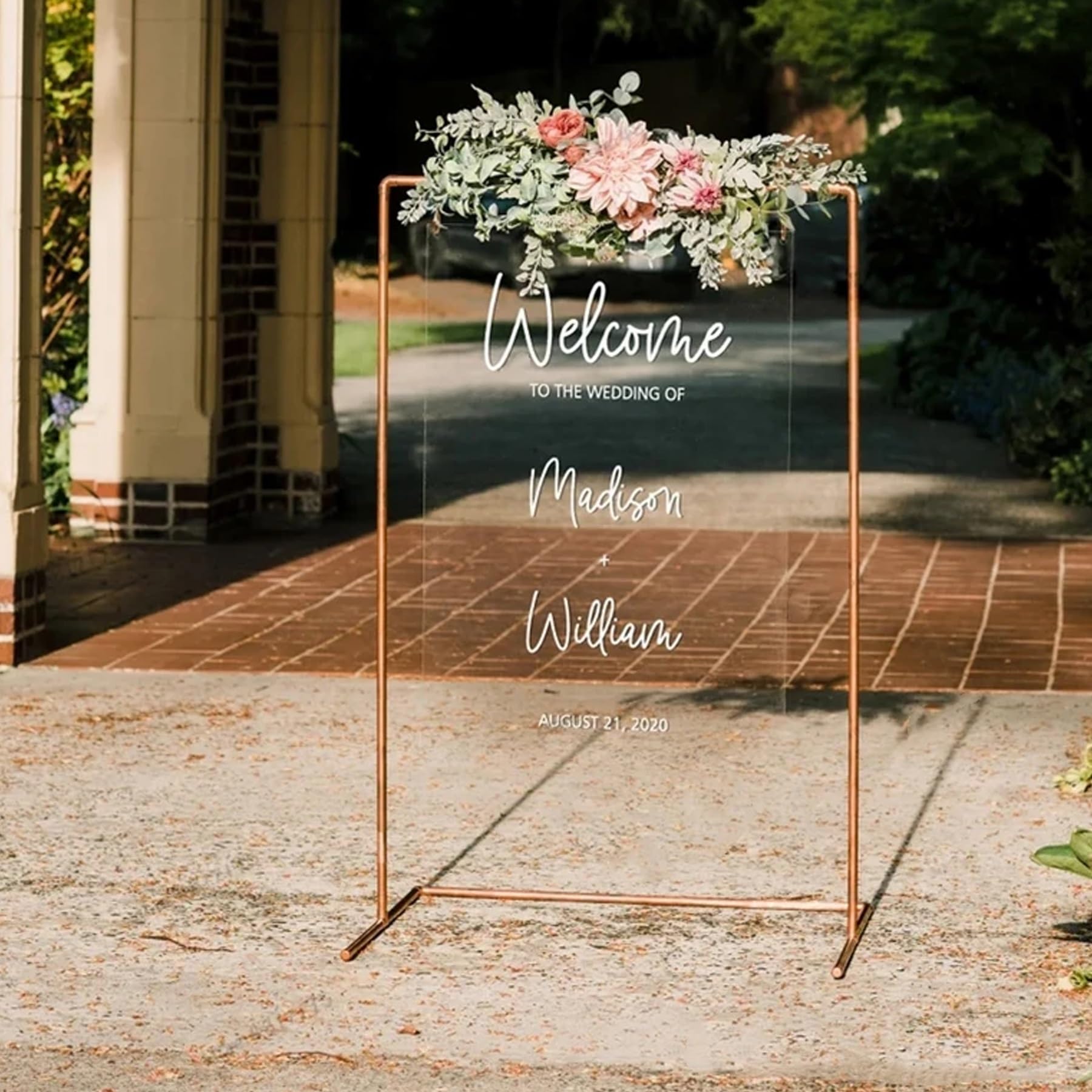 Pegatinas Personalizadas De Letreros De Bienvenida, Letrero De Bienvenida De Boda, Letrero De Bienvenida De Boda Rústica, Señalización De Recepción Dorada Boho, Regalo For Pareja, Novia (Size : J sty