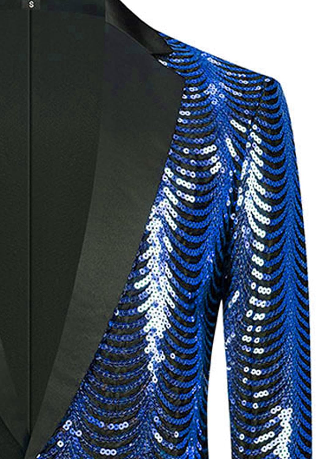 JEsilunmaMY Men's Sequin Shiny Casual Sport Coats Notch Lapel Slim Fit Blazers Tuxedo Wedding Banquet Prom Suit Jacket