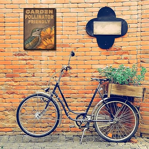 Vista 104 de LIUAXICIA Letreros de metal divertidos para jardín, letreros de metal con diseño de colibrí, para garaje, hogar, cafetería, bar, granja, pared