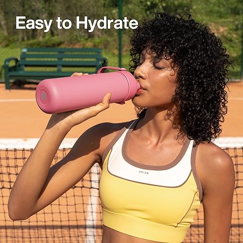 Miniatura 149 de ENCOOL Botella de agua aislada con popote, de acero inoxidable, a prueba de fugas, sin BPA, al vacío de doble pared que se mantiene fría durante 24