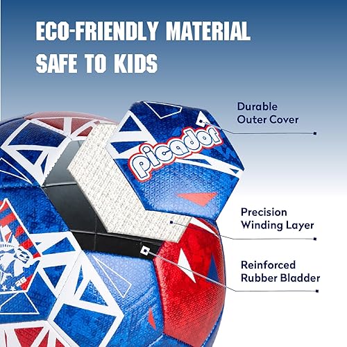 Miniatura 5 de PP PICADOR Balones de fútbol tamaño 4, pelota de fútbol de cuero láser para entrenamiento deportivo y juego de partidos, juego de bolas de fútbol