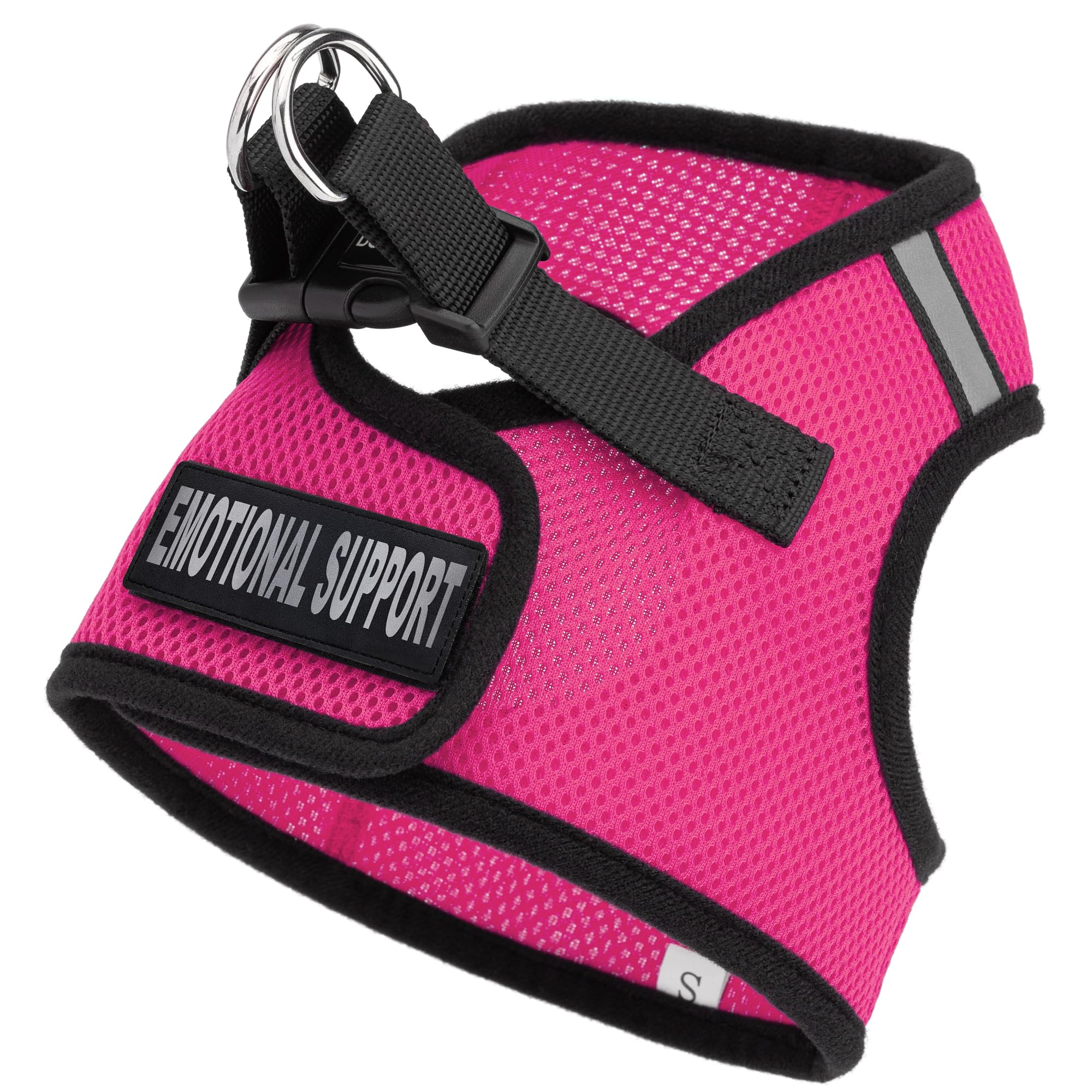 Dogline Boston Step in Mesh Dog Harness with Emotional Support Patch No Choke Pet Vest Soft Gentle Padded Chest Halter for Puppies Small Medium and