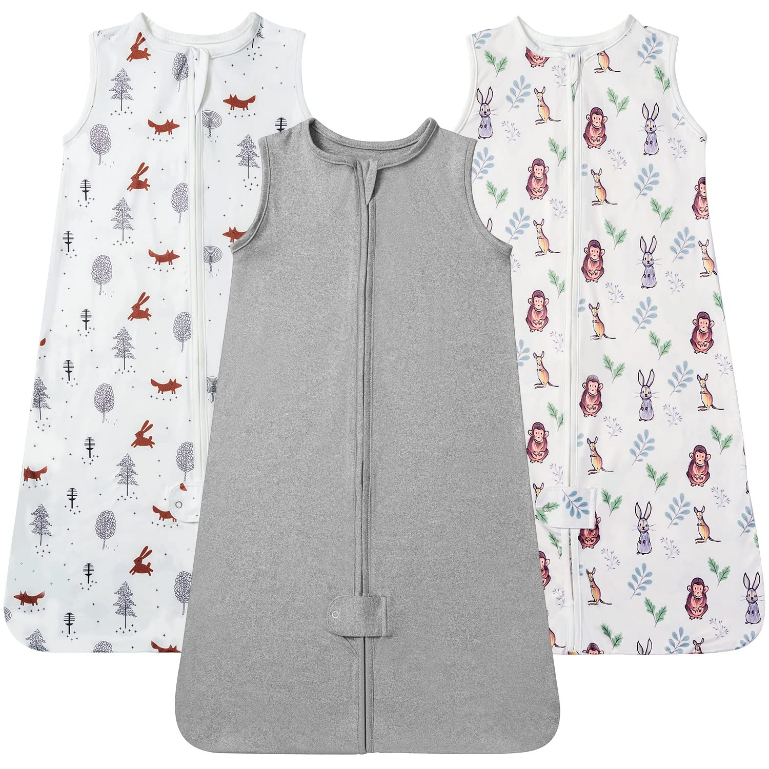 TotAha Sleep Sack 3-6 months, Buttery Soft Swaddle Transition Wearable Blanket Baby Sleeping Bag for Girl Boy,3 Pack 0.5 TOG