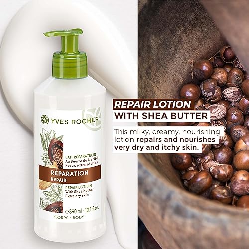 Miniatura 2 de Yves Rocher Loción reparadora para piel extra seca | Loción de manos y cuerpo para reparar y nutrir | 13.1 onzas líquidas