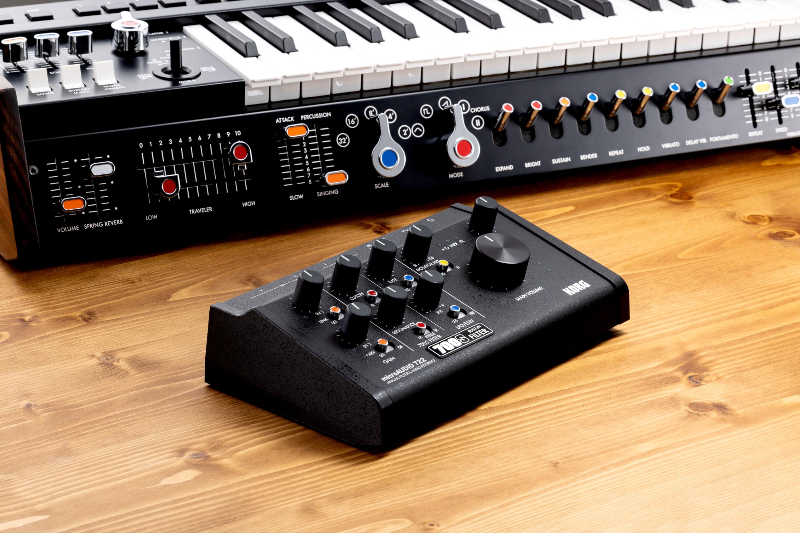 Korg - Interfaz de audio microAUDIO 722 USB-C con filtro analógico y entrada/salida MIDI incluyendo paquete de software