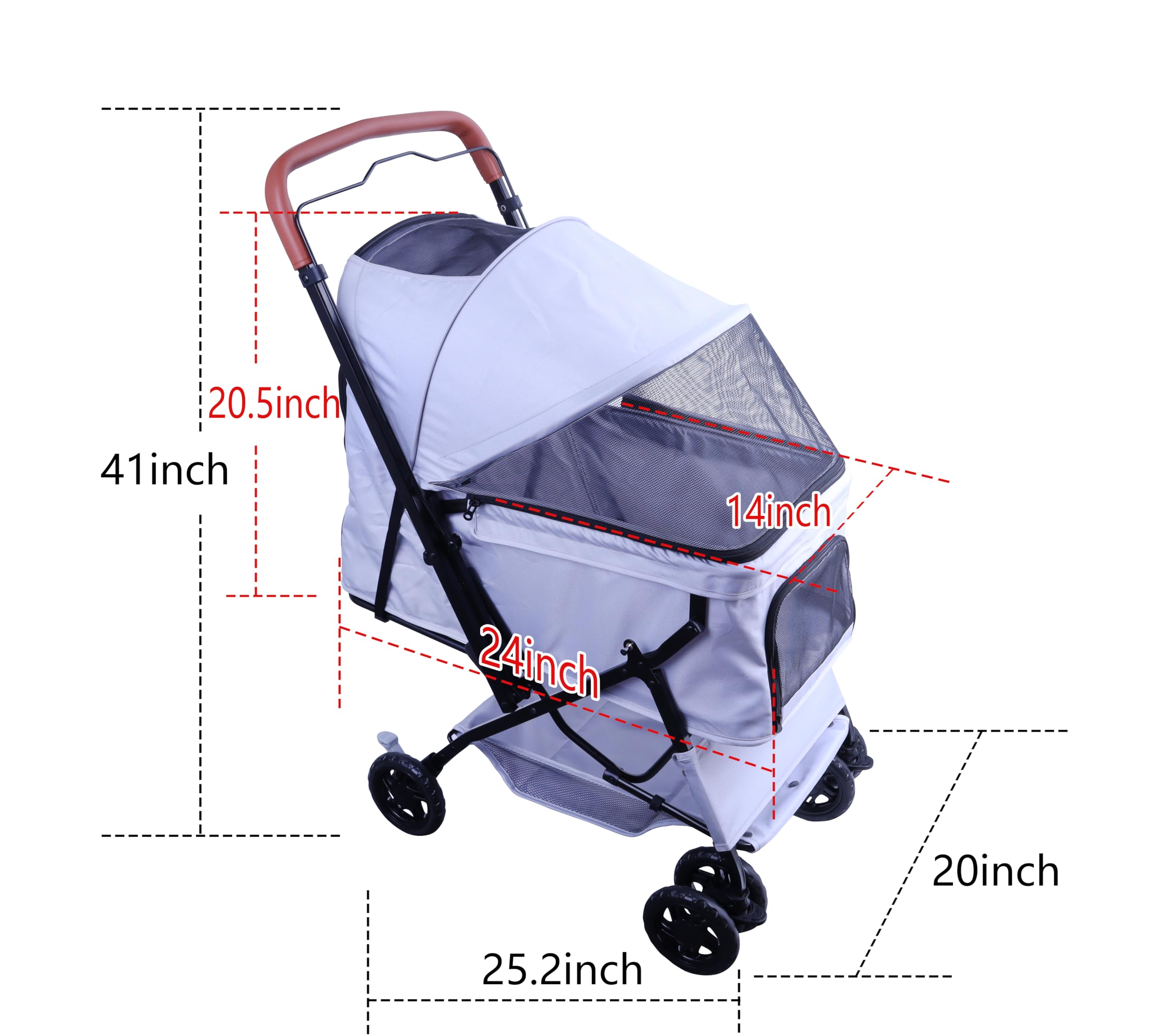 Amazon.com: FOURPAW Pet Stroller (4 Wheels for Cats and Dogs) with