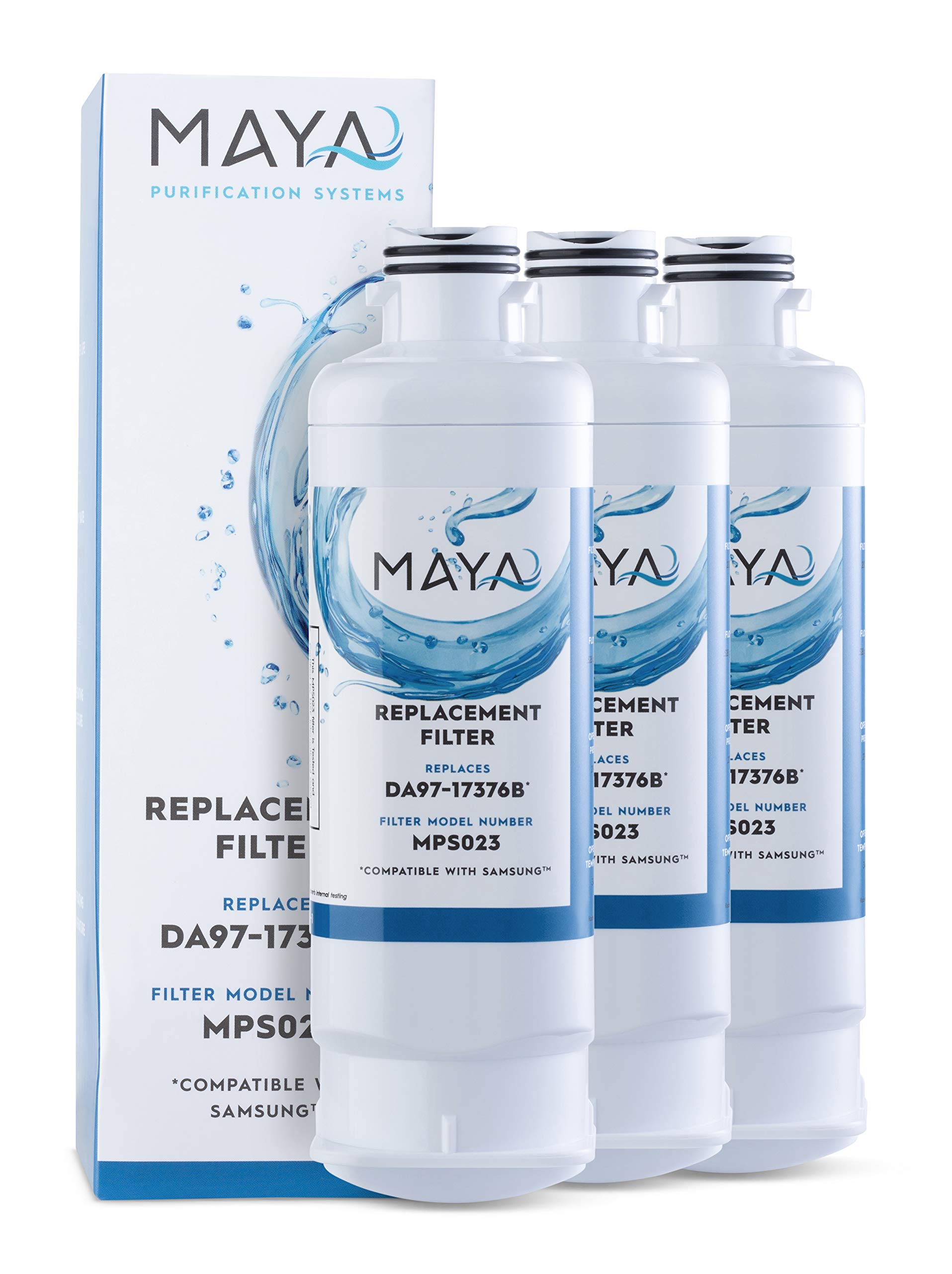 MAYA DA97-17376B Water Filter Replacement, Compatible with: Samsung HAF-QIN, RF23M8070SR, HAF-QIN/EXP, DA97-08006C, 3 Pack