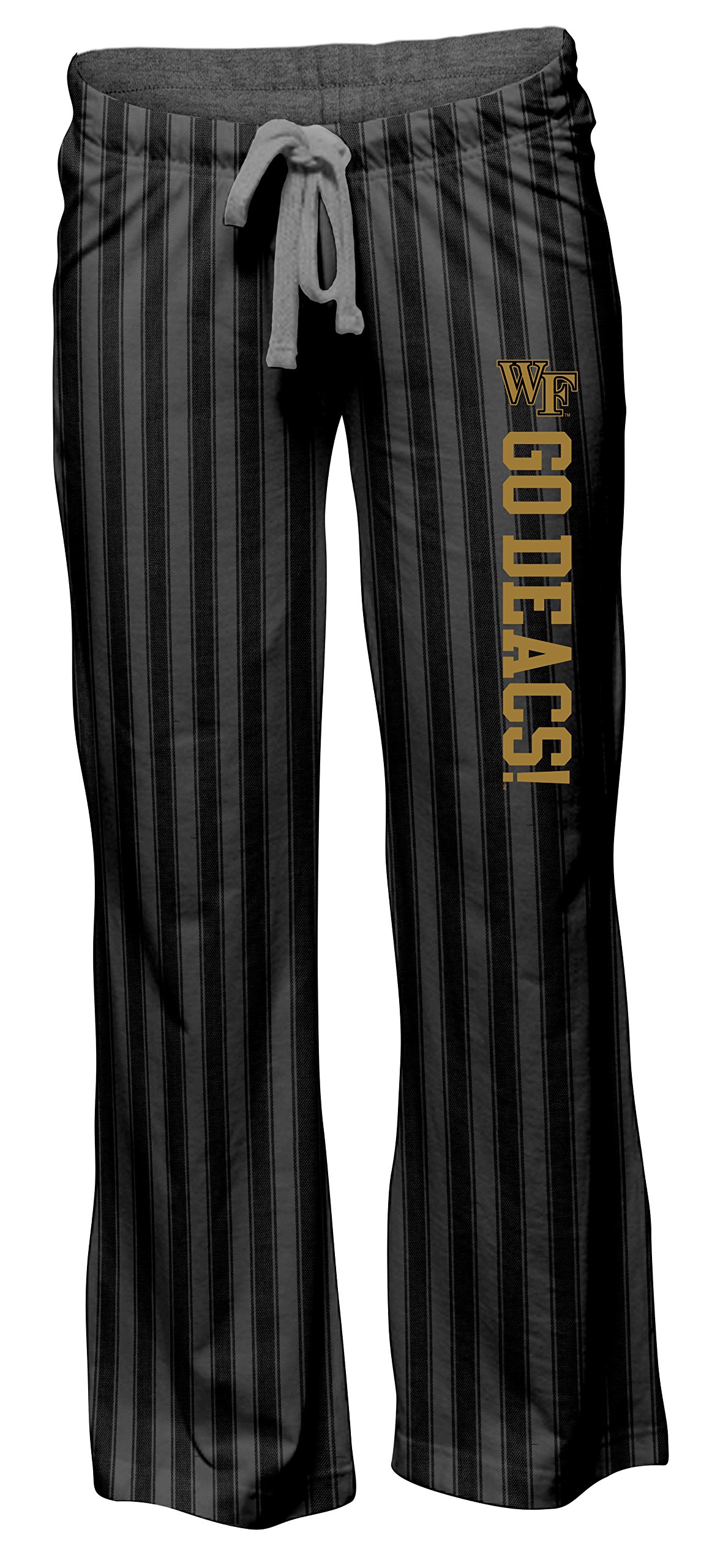 Camp David NCAA Woodstock Women's Flared Flannel Pant with Vertical Stripe, Wake Forest Demon Deacons, X-Large