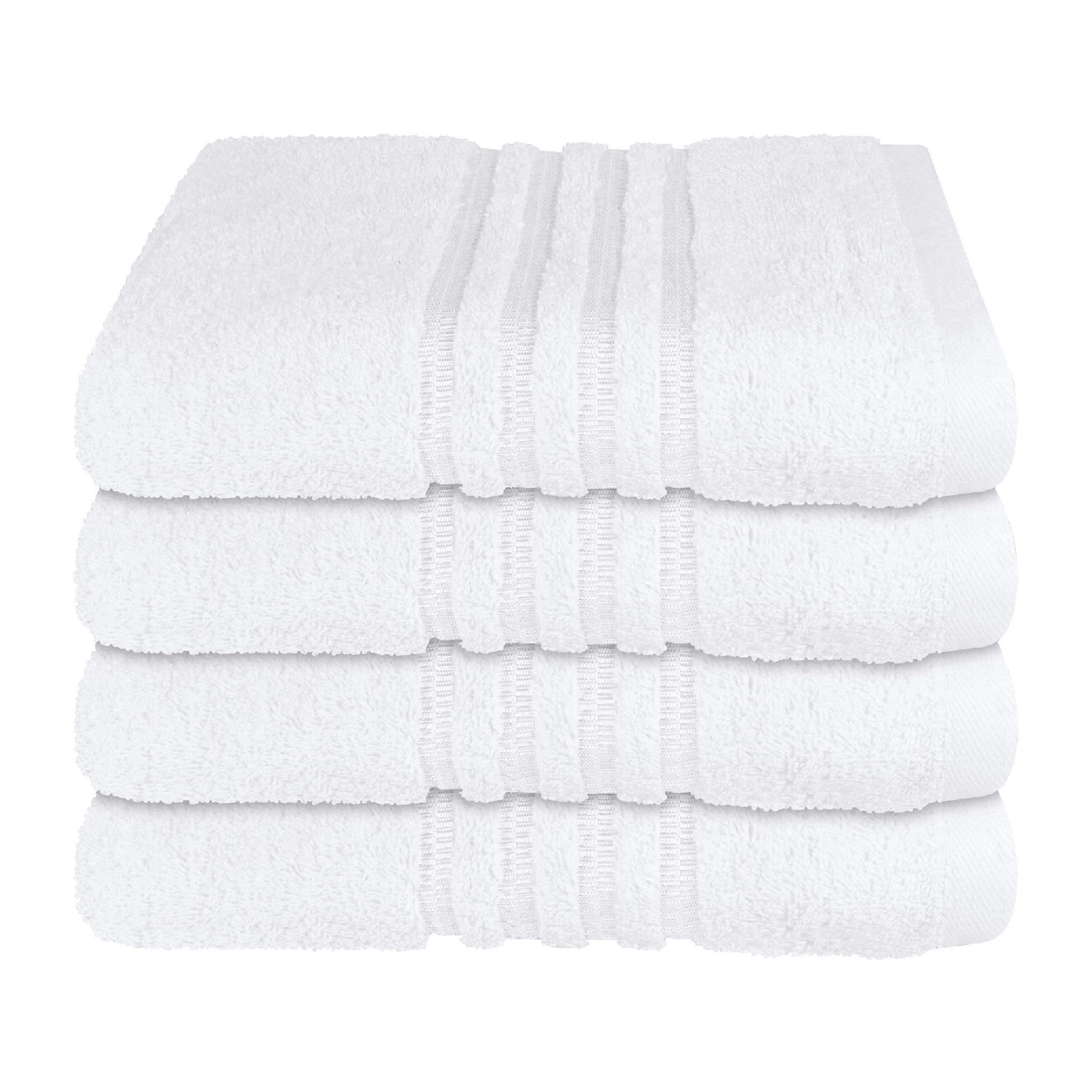 Schiesser Handtuch | 4er Set | 100% Baumwolle | Weiß | Hoch-Tief-Optik