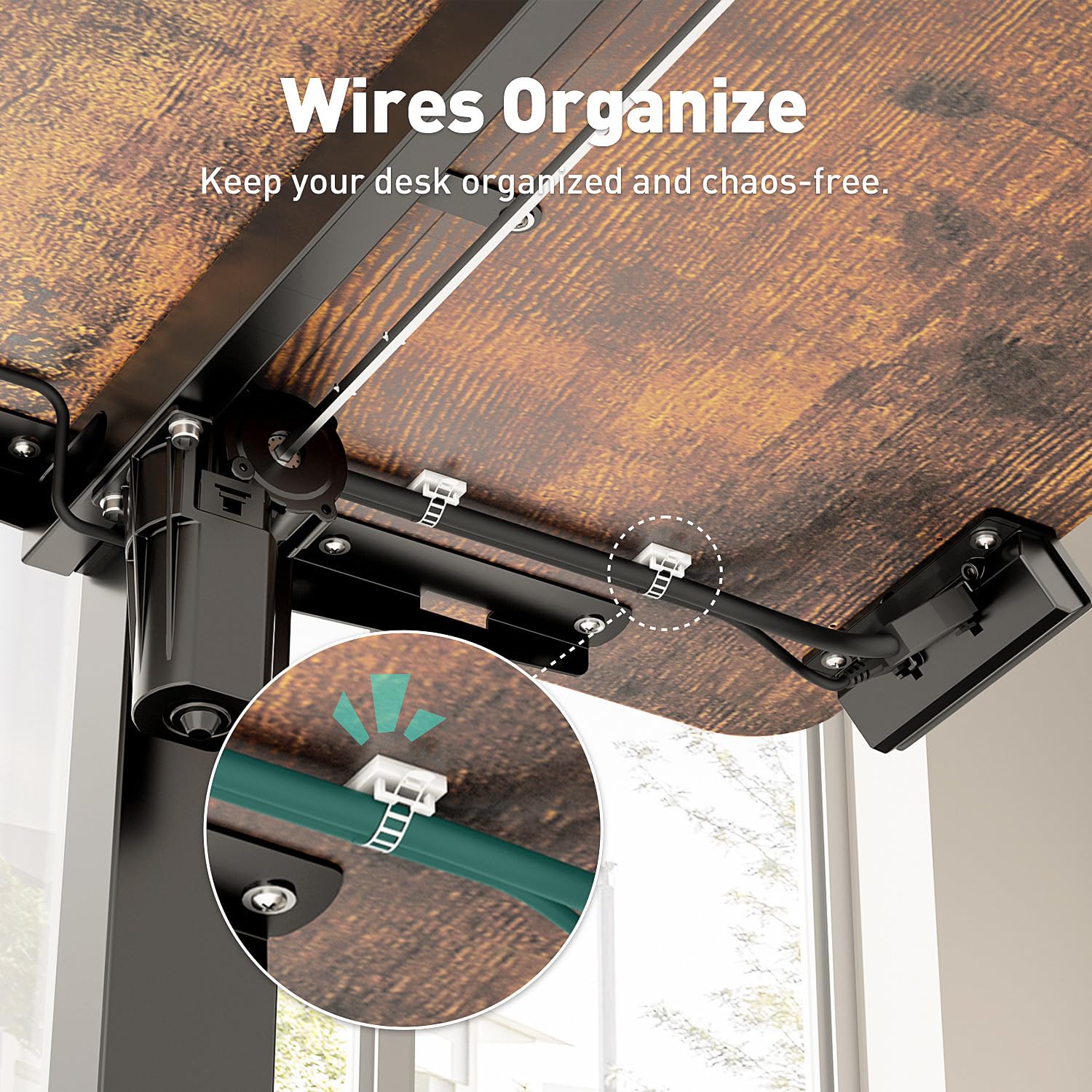 55 Electric Standing Desk Adjustable Height Ergonomic Sit Stand Computer Desk for Home Office Sturdy Motorized Workstation with — view 5