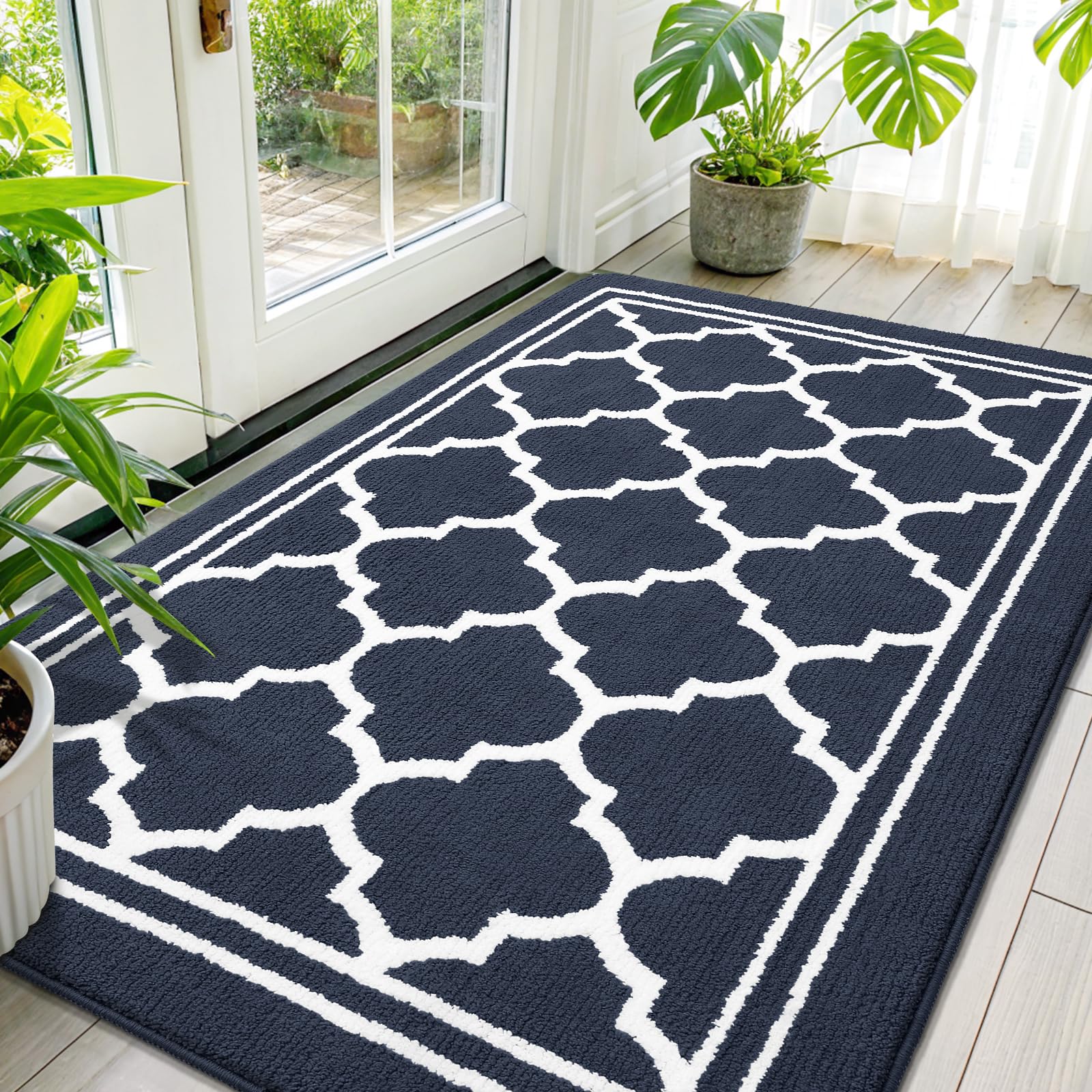 Buganda Large Indoor Door Mat, Dirt-Resistant and Absorbent Doormat, Anti-Slip, Low Profile Floor Mats for Inside Entryway, Front, and Back Door