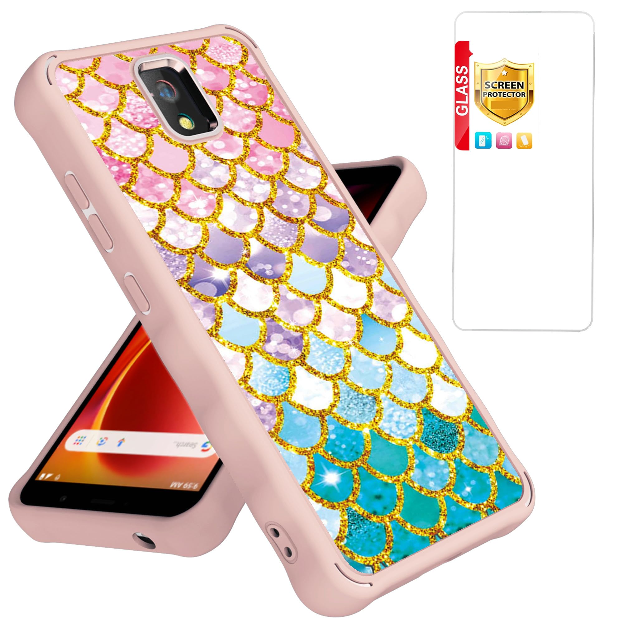 for Hot Pepper Panca Case [with Tempered Glass Screen Protector][Luminous Effect] Compatible with Hot Pepper Panca Phone Case Cover