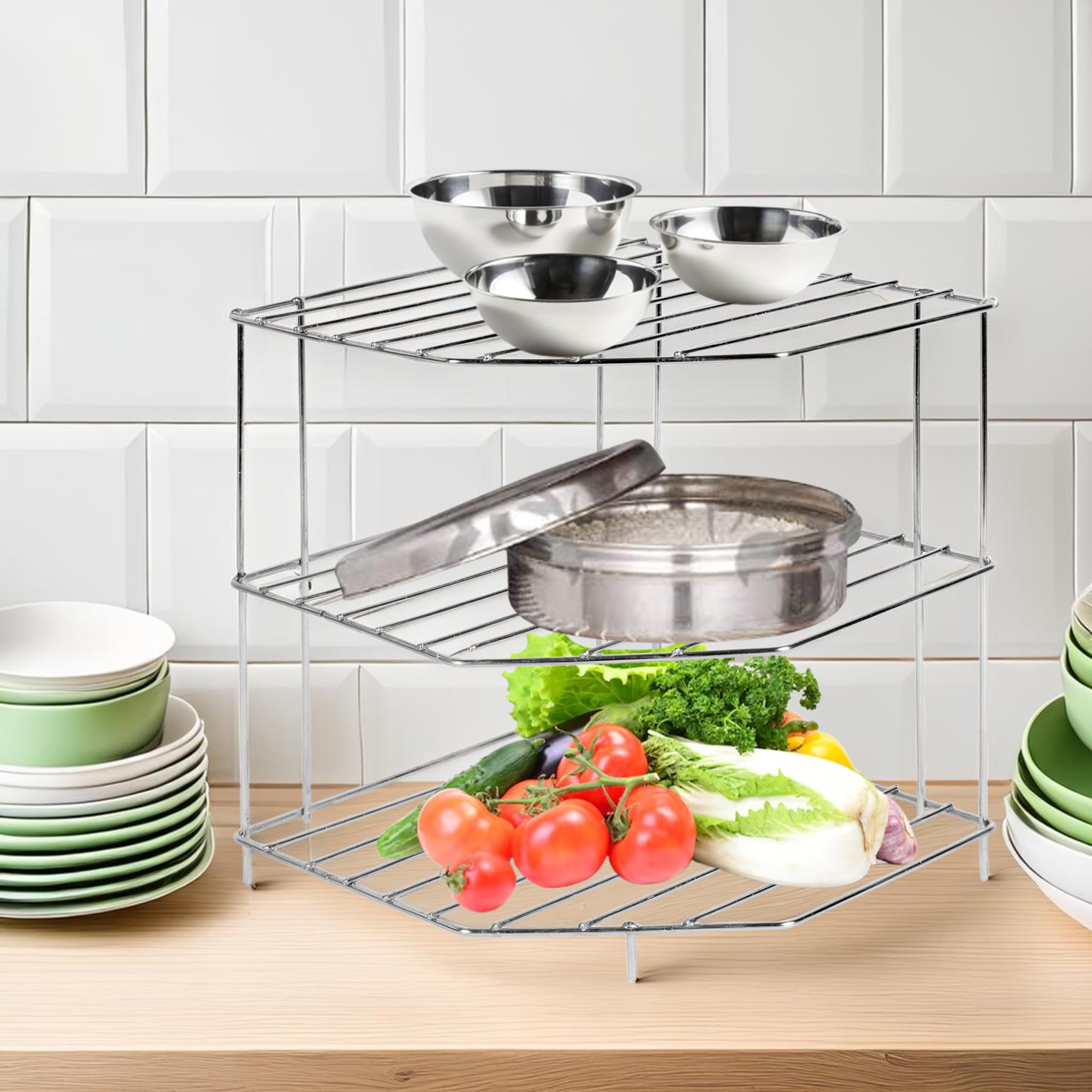 Niyara Stainless Steel Kitchen Rack Stand, Kitchen Organizer
