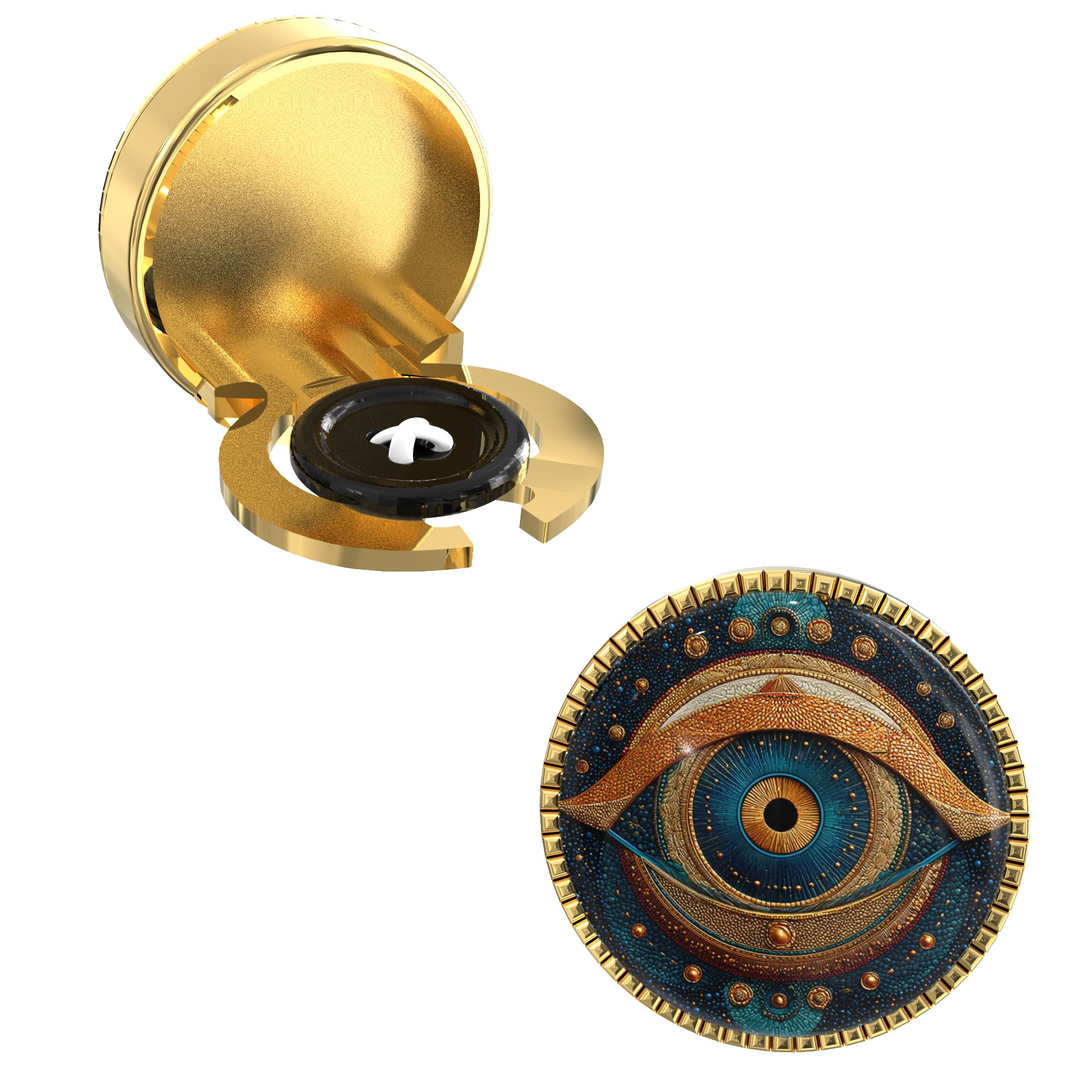 the smart buttons Evil Eye Button Cover Cufflinks – Intuition Protection Accessory for Men-picture-30