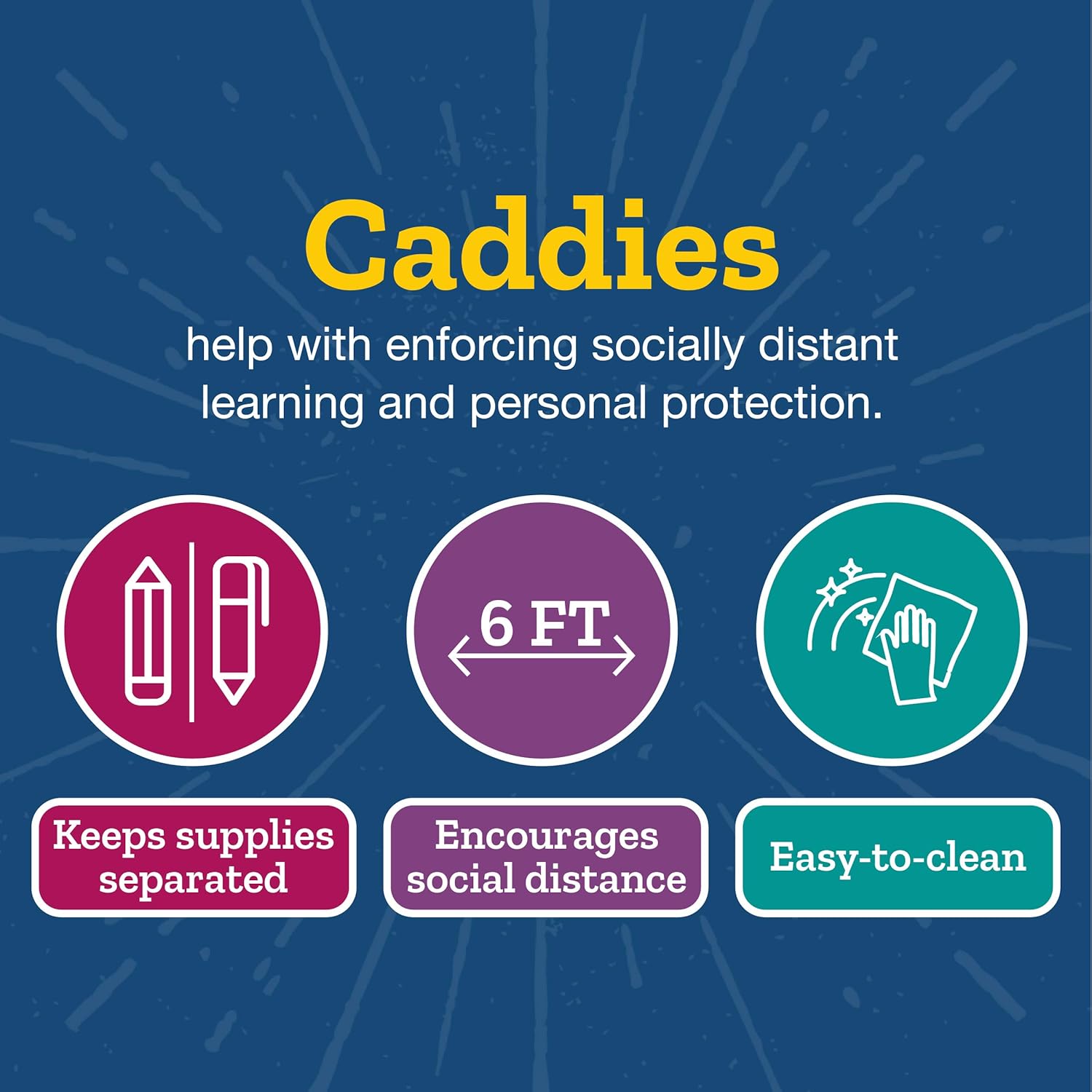 Really Good Stuff Small Stackable Utility Caddies - Assorted Rainbow Colors for Fun and Easy Storage of Small Items - (Set of 6) : Office Products