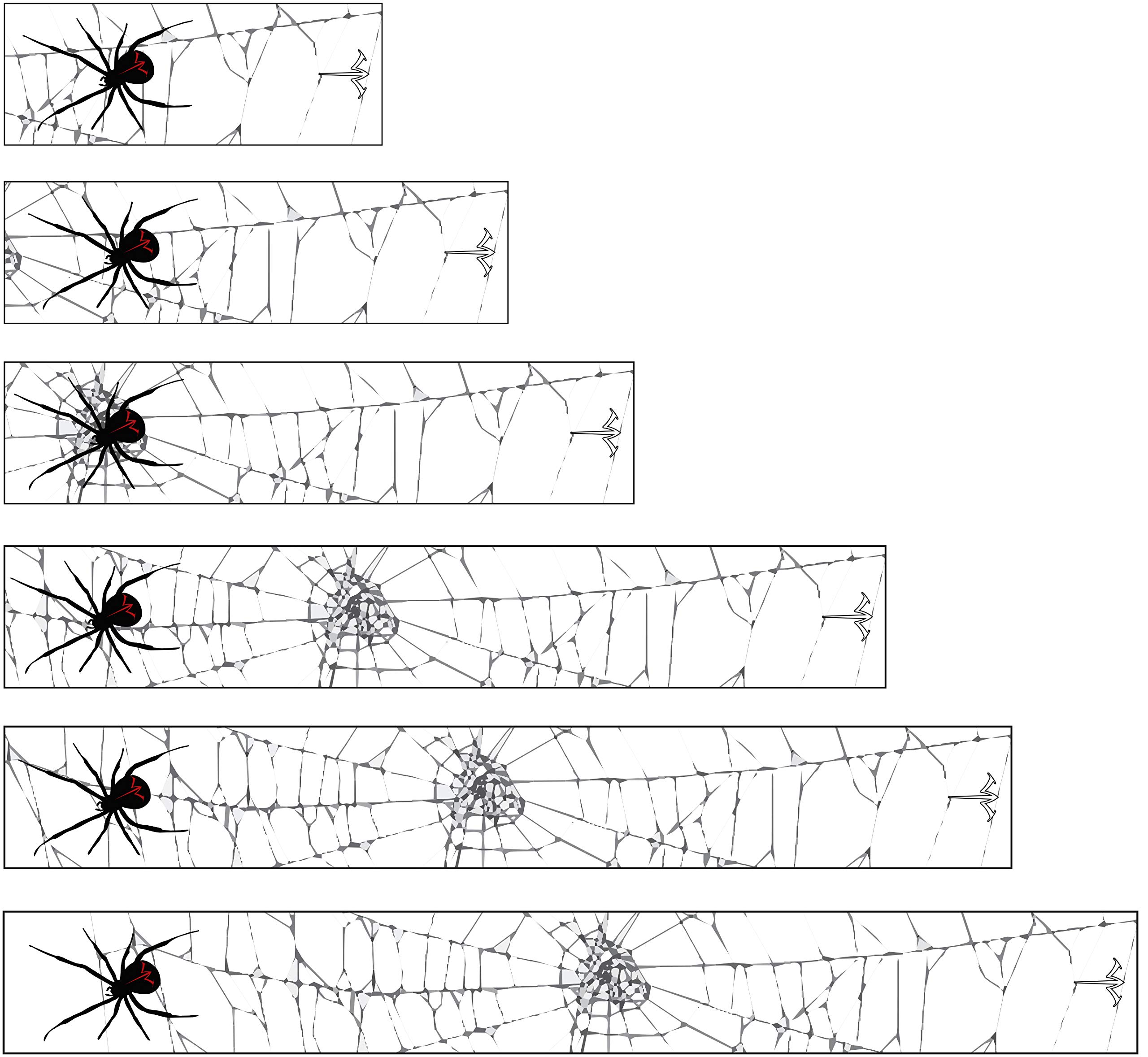 White Water Archery Laminated Black Widow Spider Web White Arrow Wraps 15 Pc Pack Choose Length Width (5, 1)