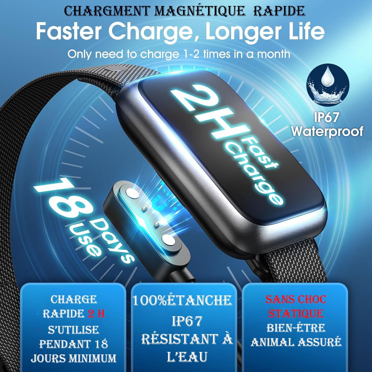 Collier anti aboiement avec fonctionnalités avancées