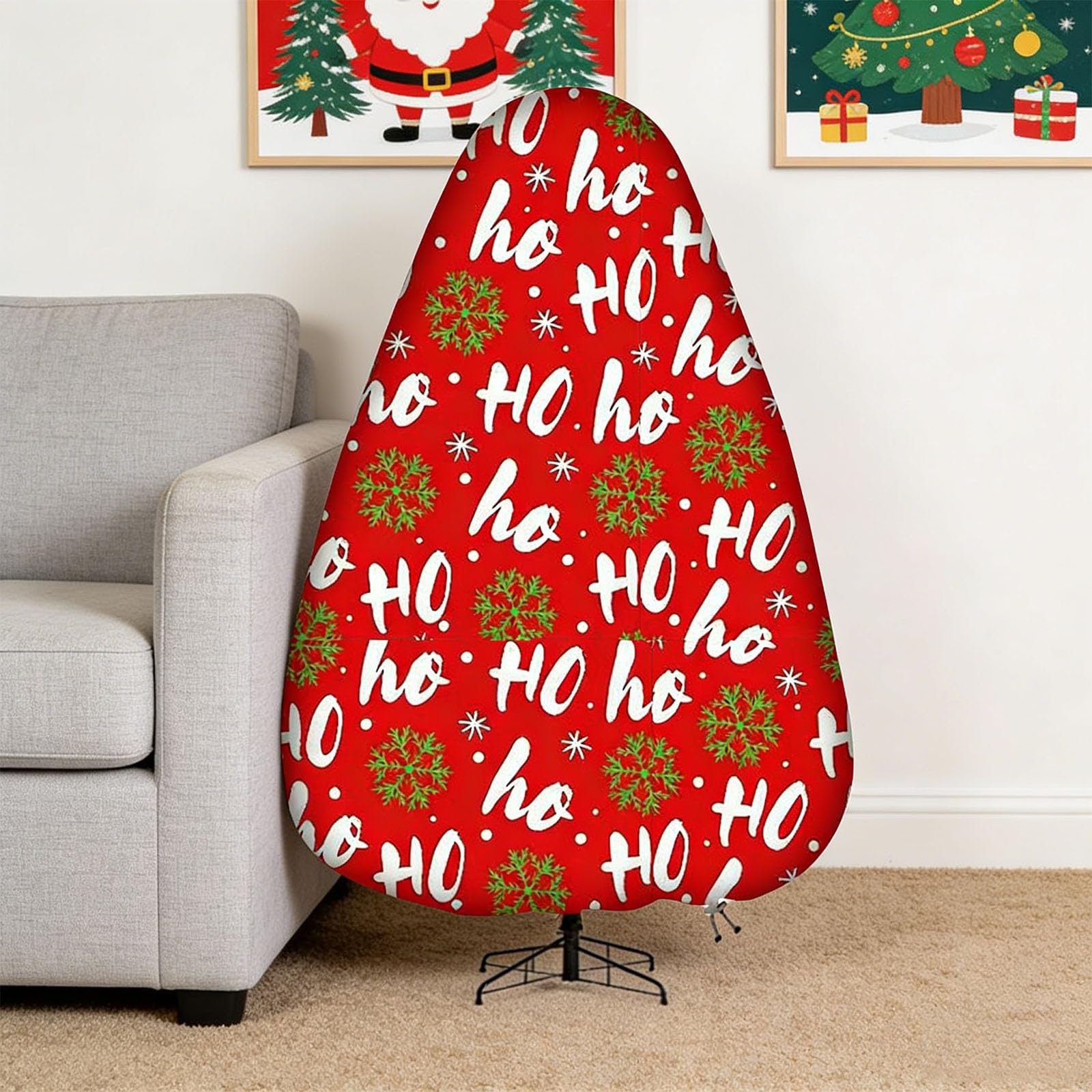 Borsa salvaspazio per albero di Natale dal design verticale realizzata in resistente tessuto Oxford resistente all'acqua per case compatte resistente agli strappi