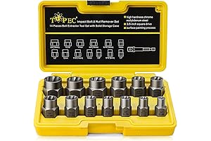 Topec 12mm Bolt Extractor Set - 3/8" Drive Nut Remover