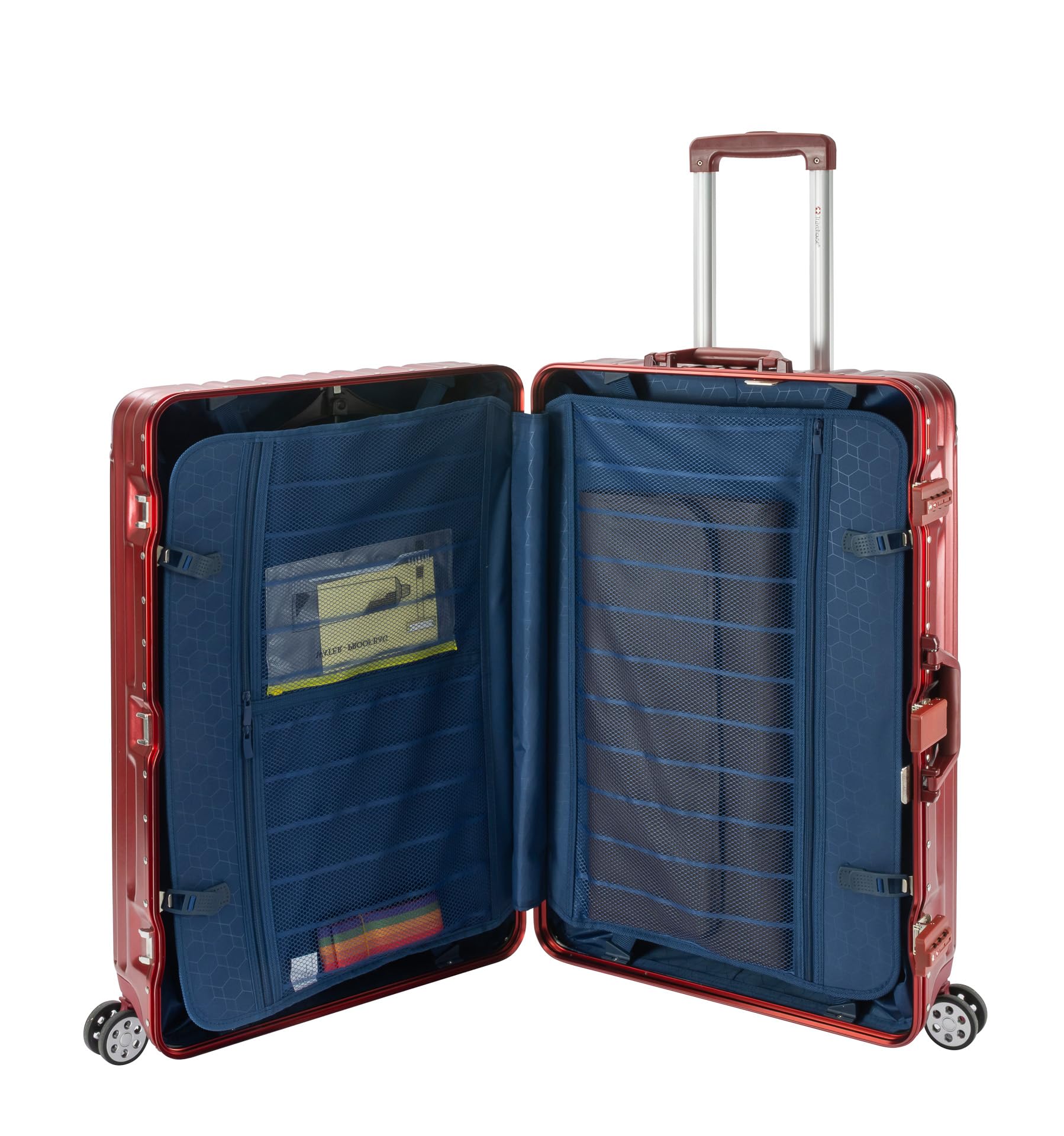 Travelhouse London T1169 walizka podróżna na kółkach, z aluminiową ramą, różne rozmiary i kolory, czerwony, Koffer-Set (S+M+L), zestaw walizek