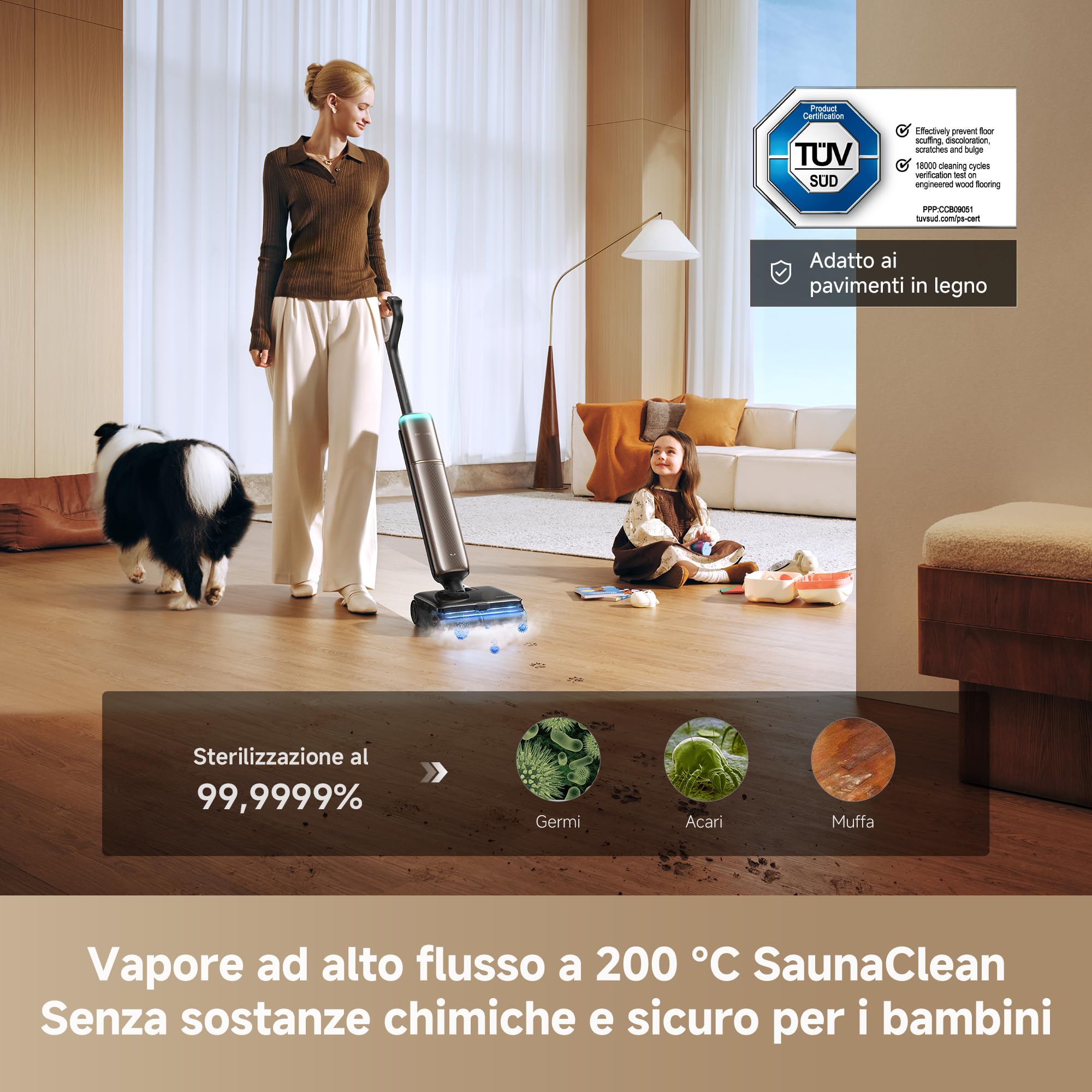 DREAME T16 Pro Steam Aspirapolvere Lavapavimenti, Aspir. da 30.000 Pa