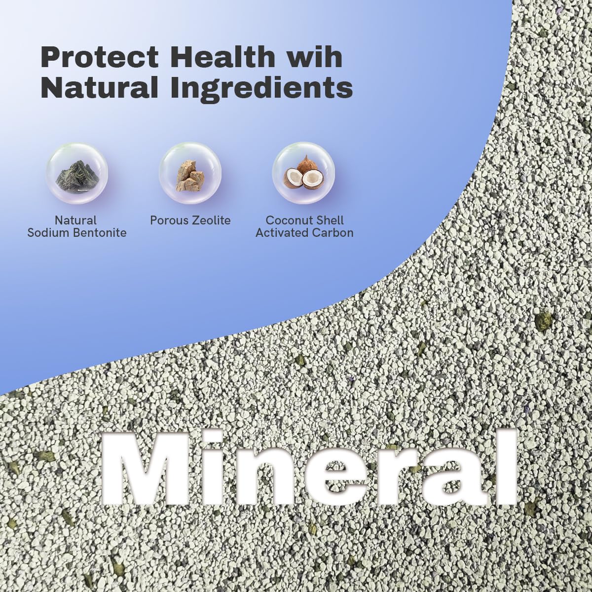 Arena para gatos de bentonita a base de sodio, sin polvo, gran durabilidad, control de olores, fórmula mineral natural, caja de 15 lb