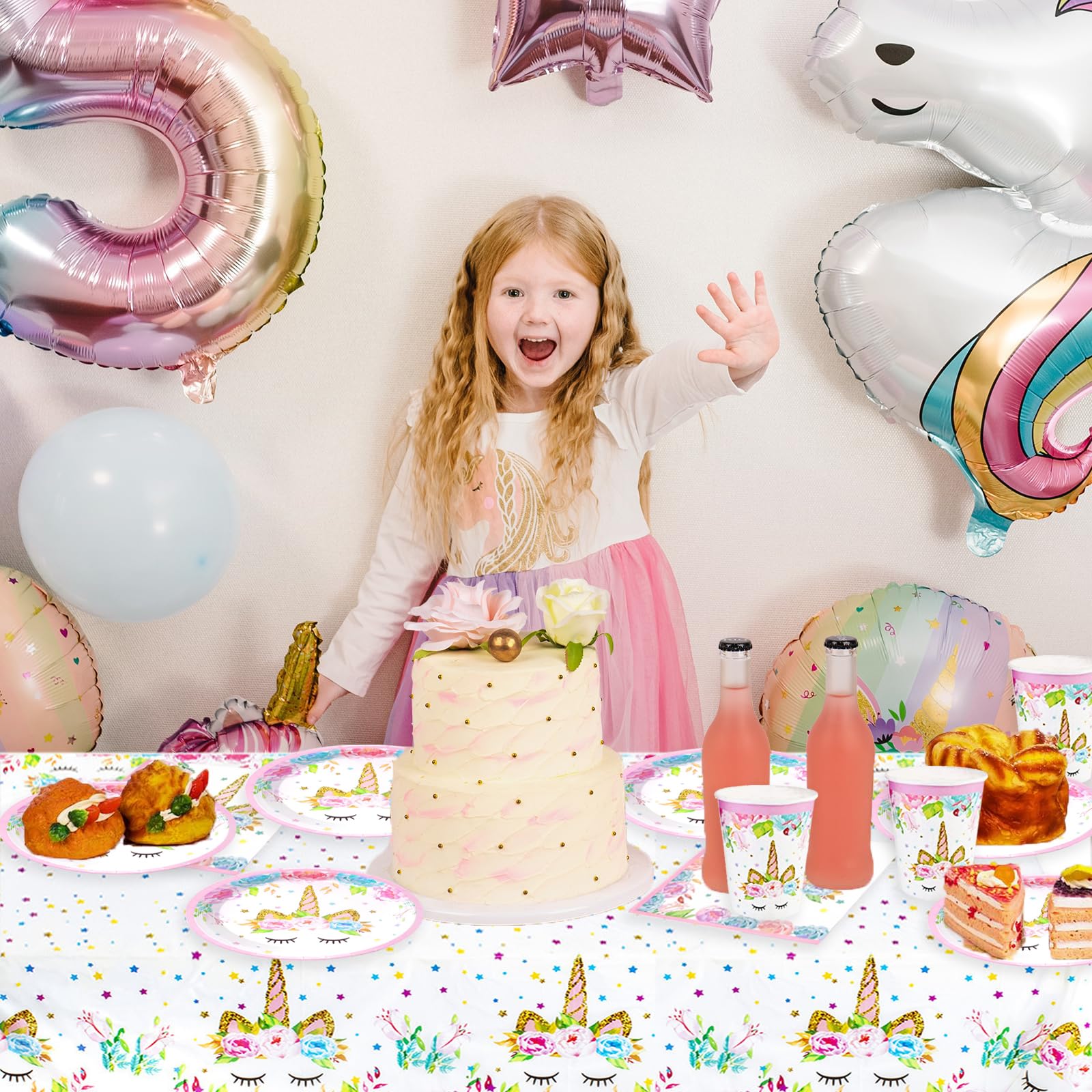 Set Decorazione Compleanno Bambini - Include Striscione, Telo Sfondo, Palloncini, Tovaglia E Accessori