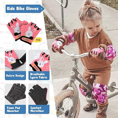 Miniatura 3 de Simply Kids PAQUETE Rodilleras, coderas, guantes de bicicleta y muñequeras para niños y niñas pequeños I One Set para todos los deportes, patinaje