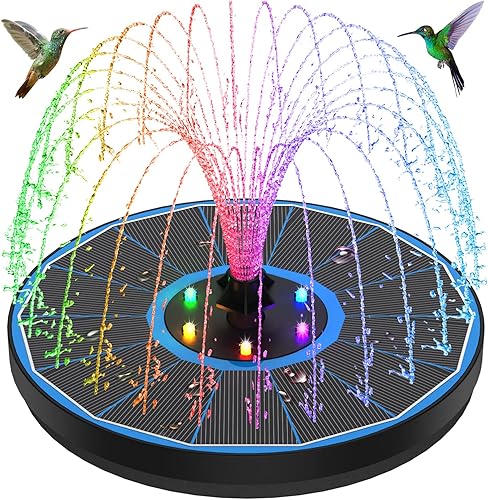 GAIZERL Fuente solar 2023, fuentes solares de baño para pájaros de 3.5 W con panel de vidrio, batería 2000, características de agua de colibrí con