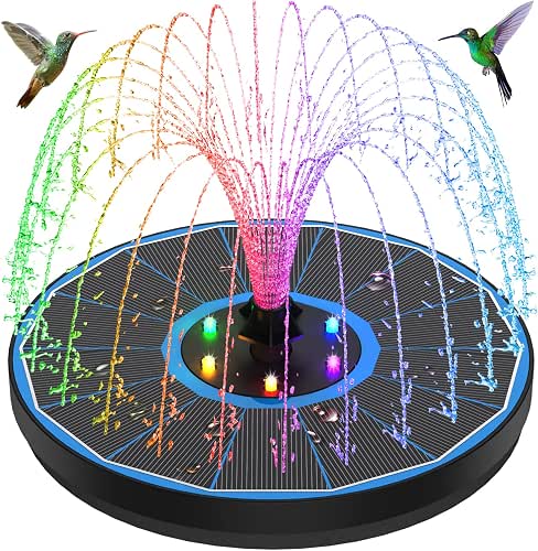 Solar Fountain New, 3.5W Solar Bird Bath Fountains with Glass