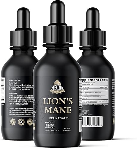 Miniatura 2 de Suplemento orgánico de melena de león, suplemento líquido de apoyo cerebral nootrópico, melena de león para mayor concentración mental y claridad,