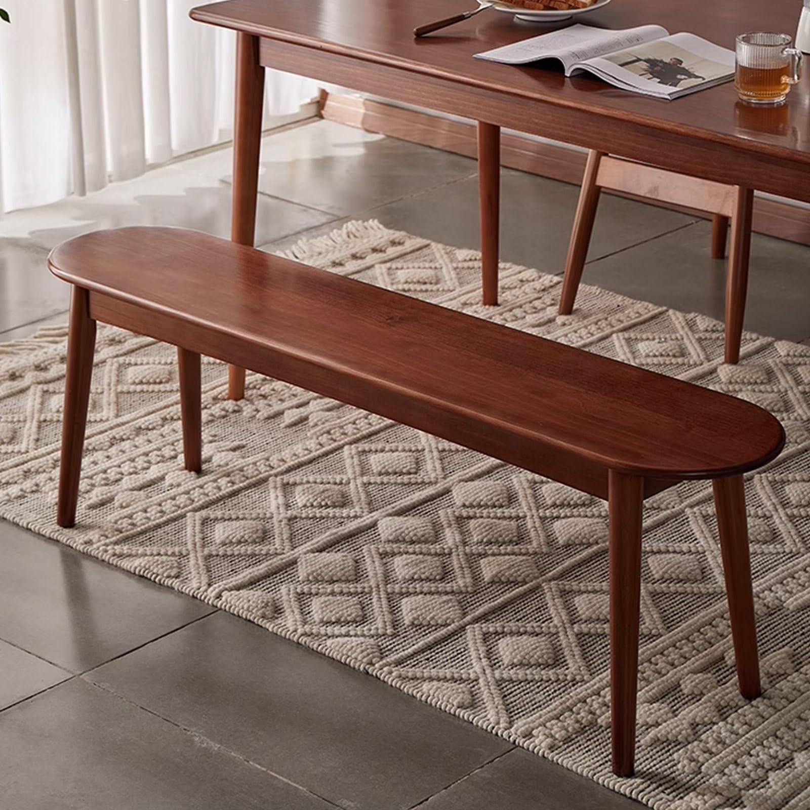 Banc en bois rustique compact solution gain de place pour entrée étroite