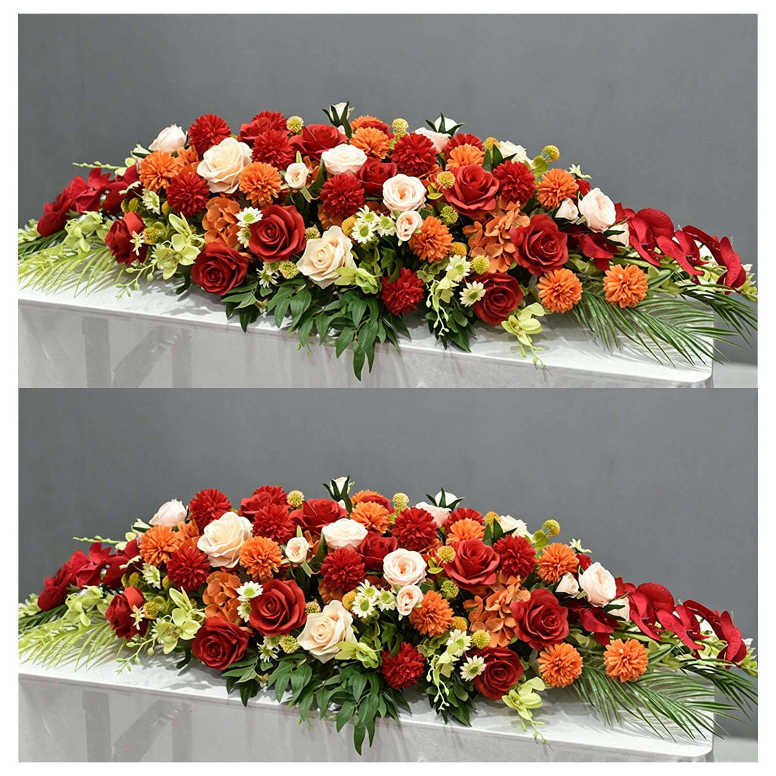 Business Venue Floral, Corporate Table Decor, Office Meeting Arrangement, Faux Floral Decoration For Events And Offices, Business Venue Setup, Corporate Meetings, Hotel(Size:130*40*25cm,Color:H-2 PCS)