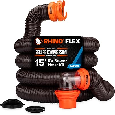 Camco RhinoFLEX 15 ft RV Sewer Hose Kit