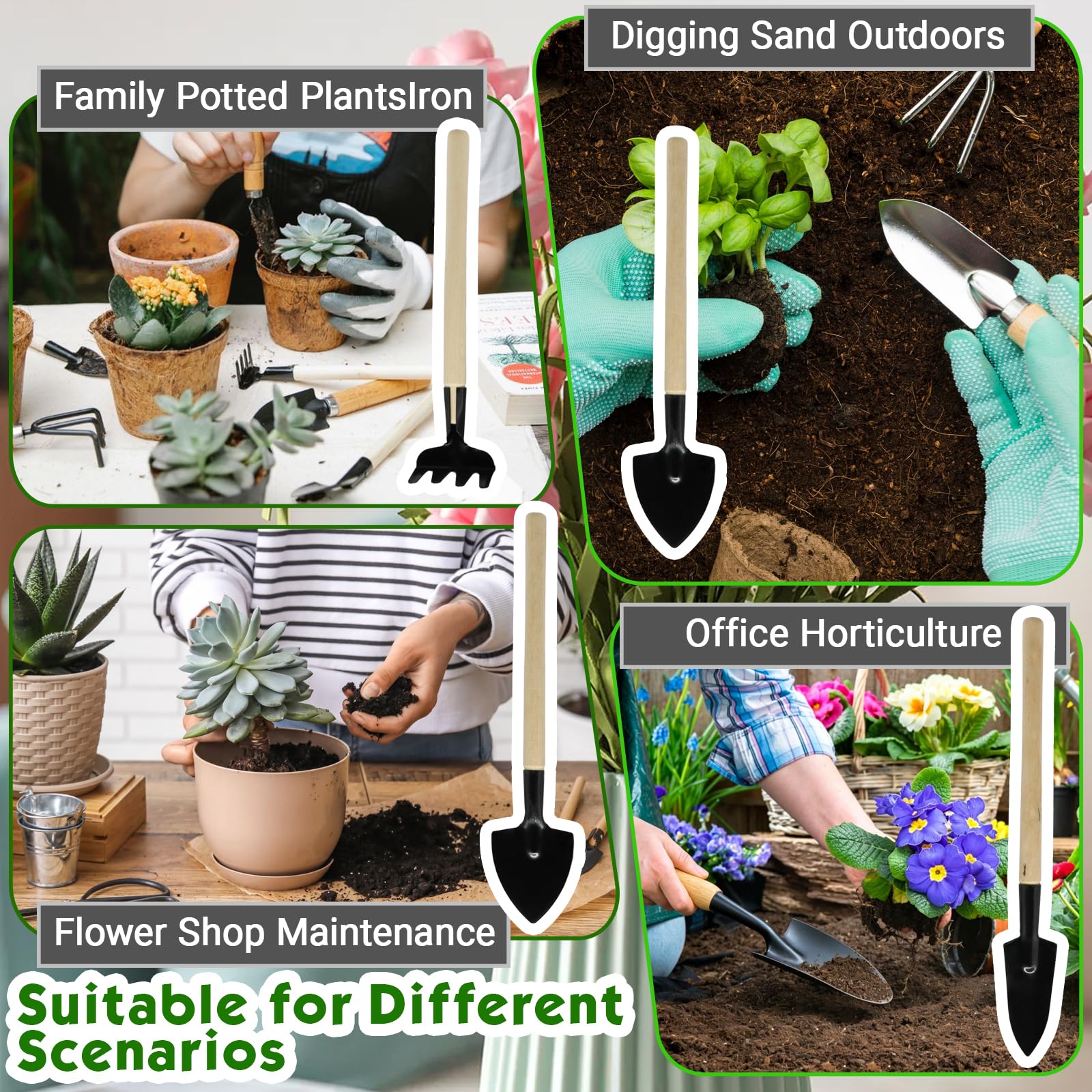 Set di 6 mini attrezzi da giardinaggio portatili da giardino
