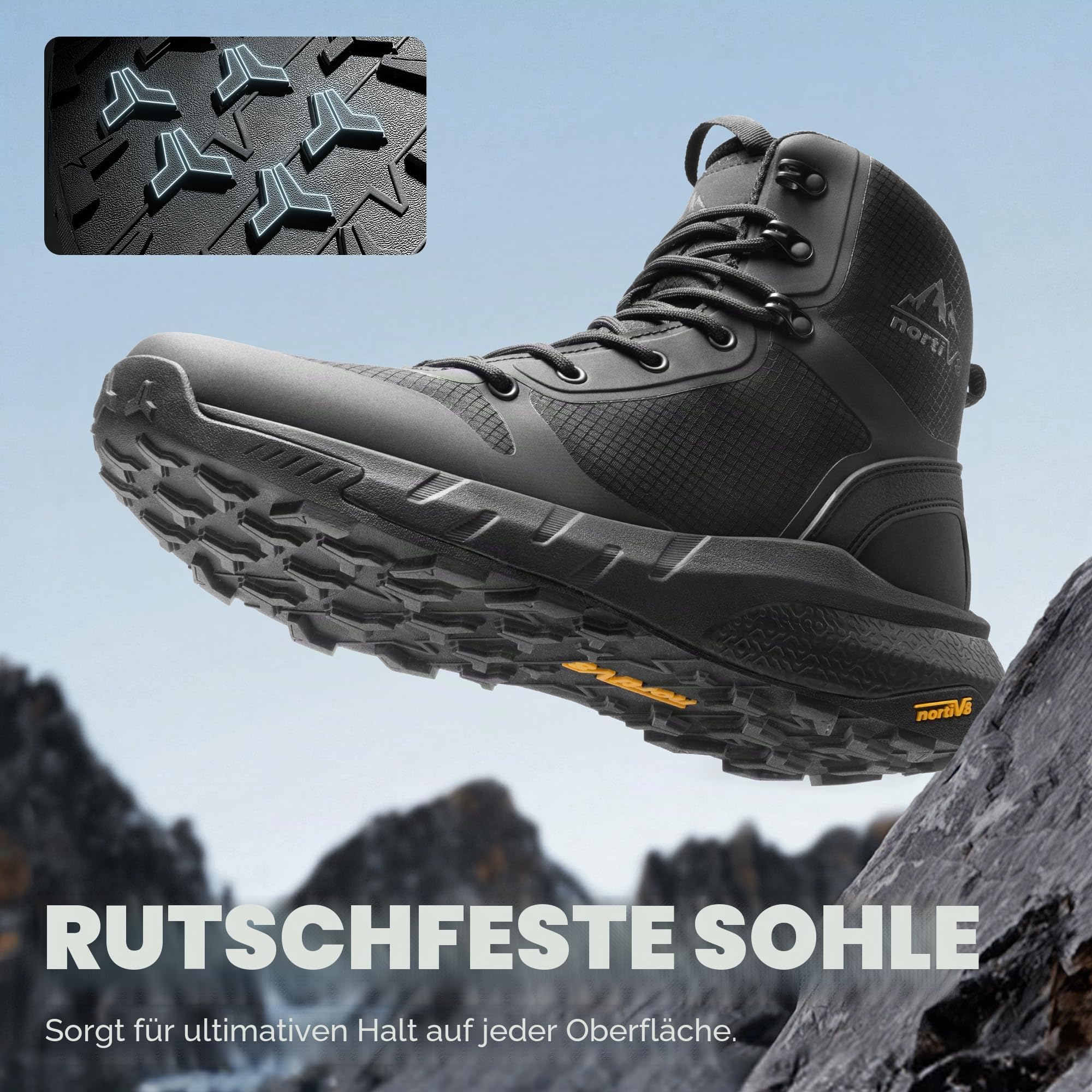 NORTIV 8 Herren Militärische Taktische Stiefel Leichte Bequeme Stiefel für die Arbeit den ganzen Tag Seitlicher Reißverschluss Motorrad Kampf Wanderschuhe