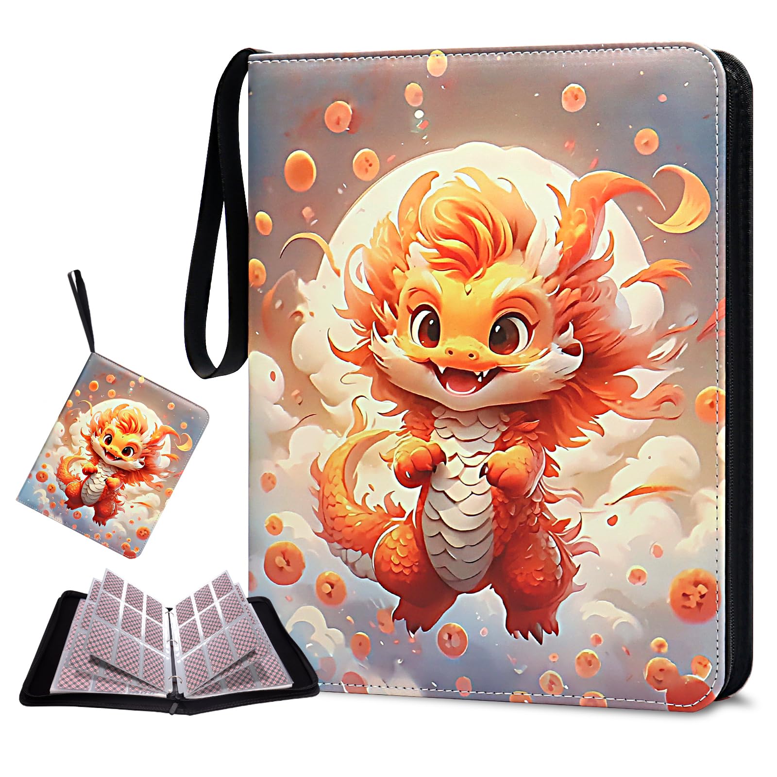 Card Binder 900 Pockets, Trading Card Binder 9-Pocket Card Holder Binder Fits 900 Cards with 50 Removable Sleeves for Boys and Girls Organized