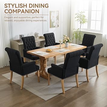 WUTUTUEE Black Fabric Dining Chair