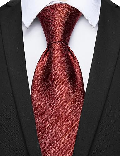 Miniatura 7 de Corbatas a rayas y corbatas a cuadros para hombre, corbata de seda tejida, juego de clip de corbata dorado