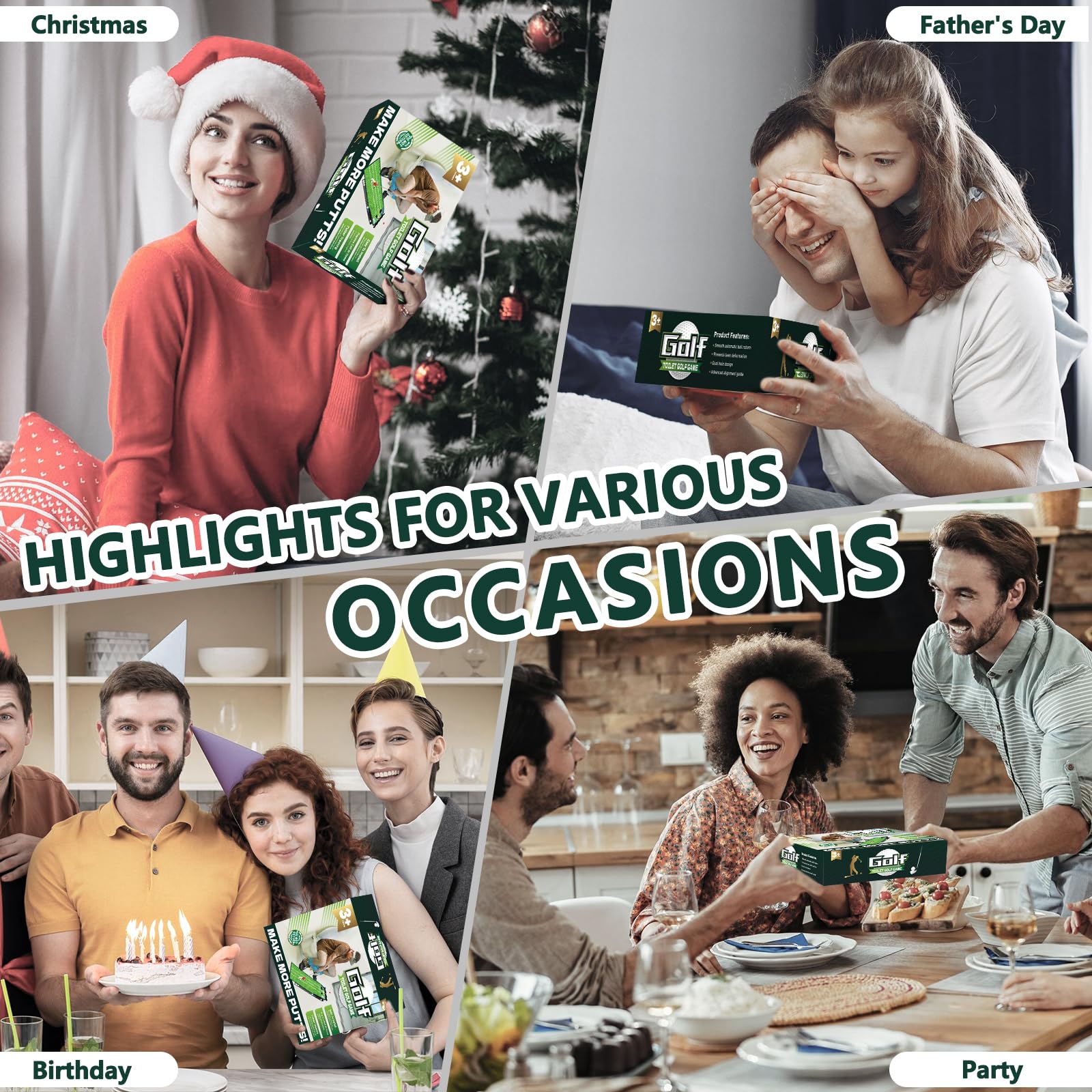 Prank Gift Box, Toilet Golf Game Facade, Wrap the Actual Gifts with a Prank Empty Gag Box, Funny Christmas Gag Presents Ideas for Dad Men Boyfriend(Pack of 1)