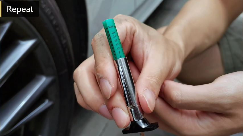 GODESON Reifenprofilmesser 6-seitig, Farbcodiert – Präzise Messung Für Auto, LKW & Motorrad