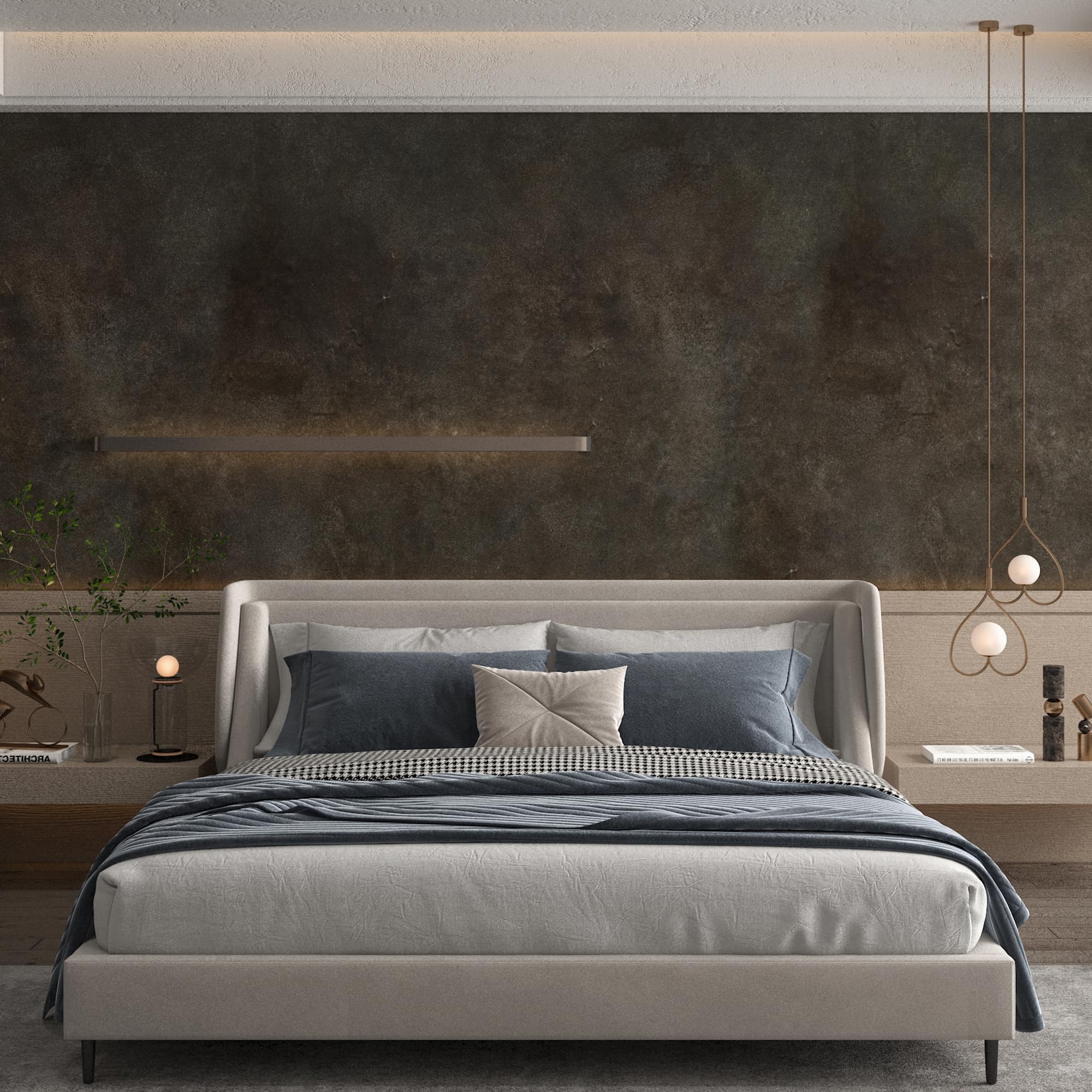 Papel pintado Dark Concrete BMG-9138222-2-40-2 autoadhesivo efecto cemento gris