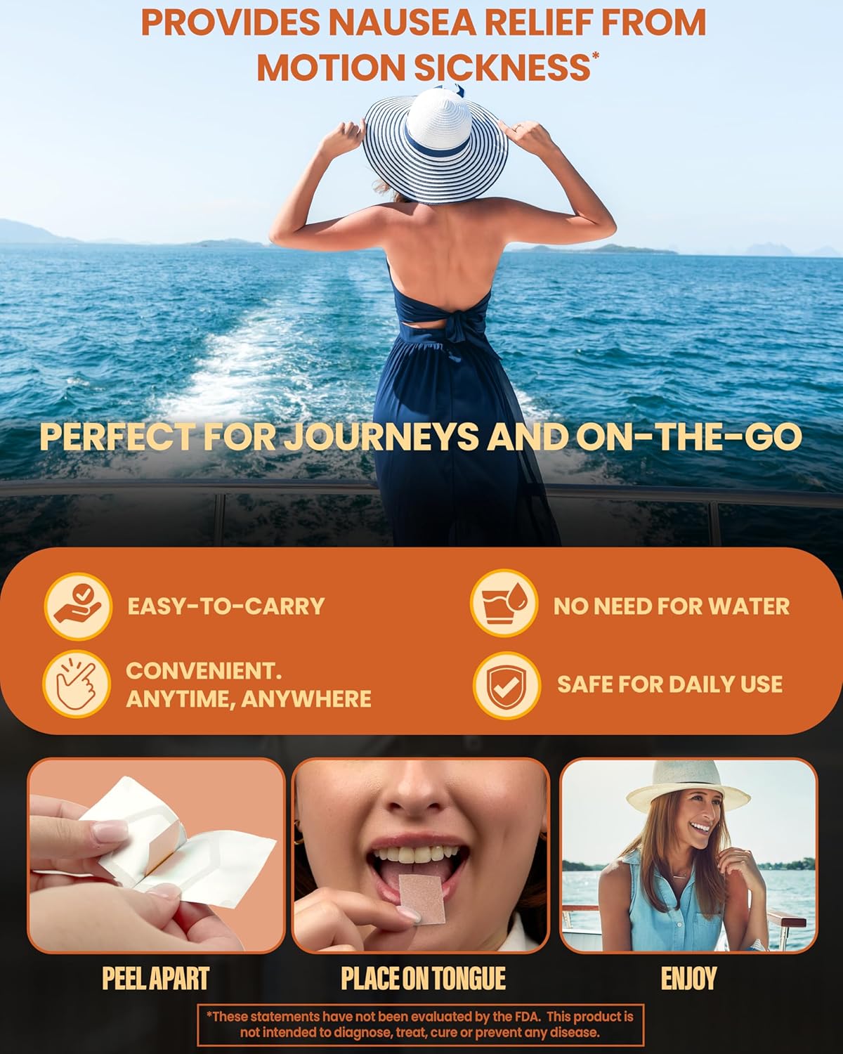 Ease Supplement - Ginger Flavor, 30 Count - Dissolving Strips with Ginger Root Help Support Nausea Relief, Morning and Motion Sickness, and Digestion - Made in The USA, Sugar and Gluten-Free image 5 of 6 B0DD1YMRF3