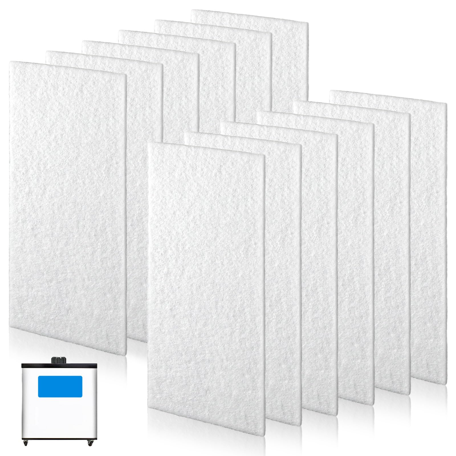 Tujoe 10 Pcs Pre-filter Cotton Replacement for Soldering Fume Extractor 14.4'' X 6.9'' Filter Refills Accessories for Contaminant and Smoke Removal