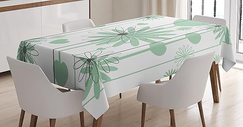 Miniatura 5 de Lunarable Mantel Orient, diseño de azulejos antiguos de la cultura marroquí, con estrella abstracta y motivos florales redondos, mantel rectangular